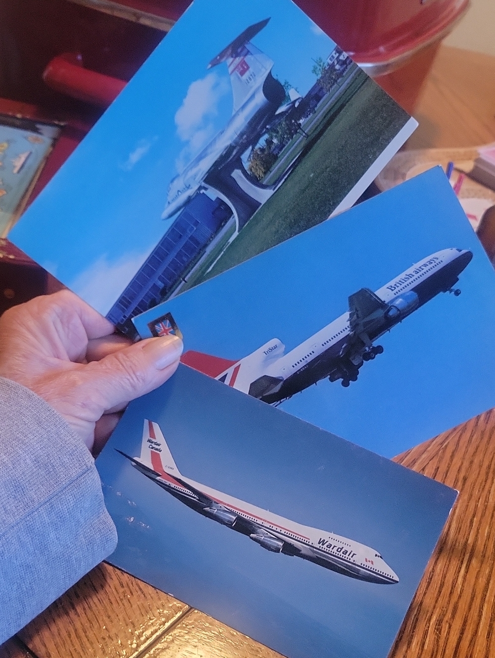 Vintage Airline Postcard Set - Blue Aviation Art Prints